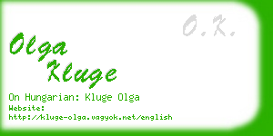 olga kluge business card